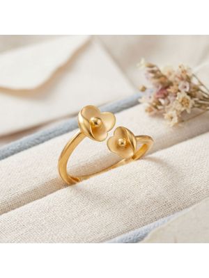 Blossom Feather Ladies Casting Gold Ring