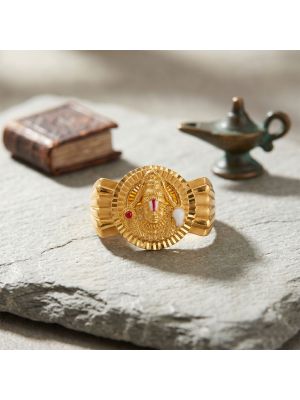 Mens Spritual Balaji Gold Casting Ring