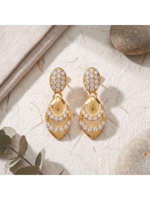 Marquise Casting Gold Drop Earrings