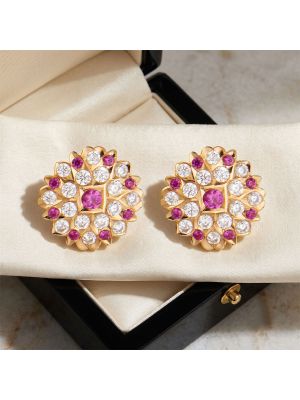 Prism Bloom Stud Gold Earrings