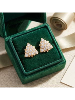 Spire Textured Stones Gold Stud Earrings