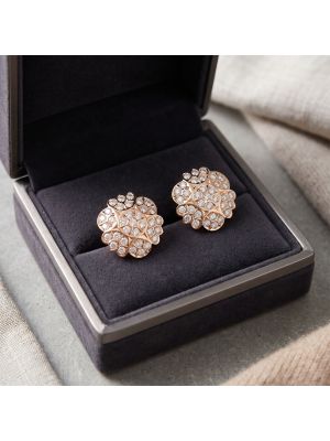 Royal Starburst Floral Gold Stud Earrings