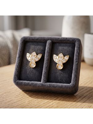 Angel Winged Gold Stud Earrings