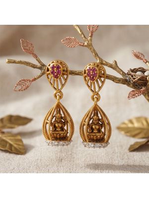 Temple Lakshmi Dangler Gold Jimikki