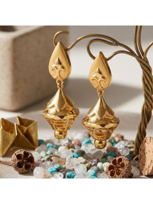 Modern Floral Lantern Gold Drops
