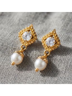 Elegant Wedding Pearl Gold Drops