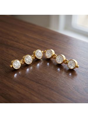 22K Golden Triple Stone Drop Earrings