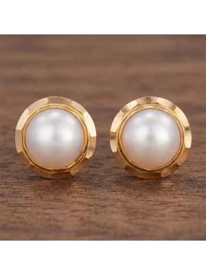 Heritage Gold Pearl Stud Earrings