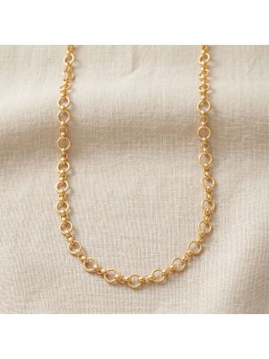 Interlocking Hammered Ring Gold Chain