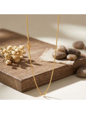 Floral Mugappu Combini Gold Chain