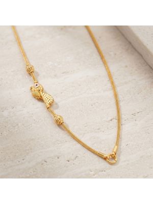 Traditional Mayil Vel Mugappu Gold Chain