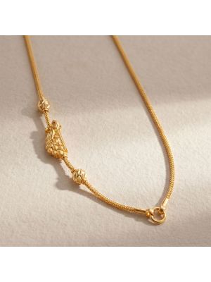 Traditional Mayil Vel Mugappu Gold Chain