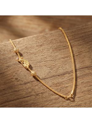 Divine Vel Mayil Mugappu Gold Chain