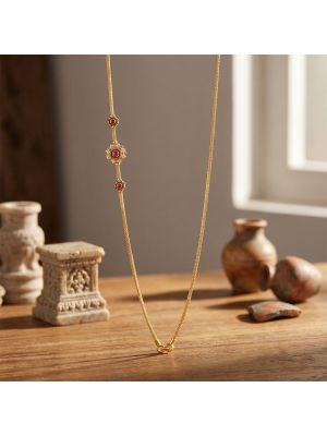 Antique Blossom Mugappu Gold Chain