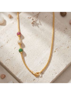 Antique Mugappu Gold Chain with stones