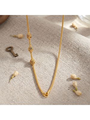 Floret Mugappu Antique Gold Chain