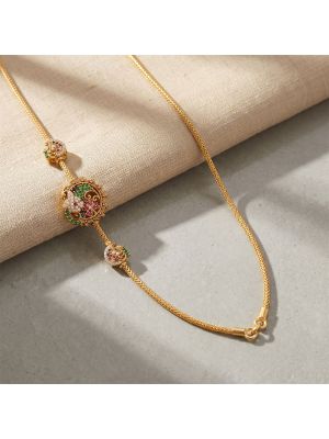 Peacock Mugappu Antique Gold Chain