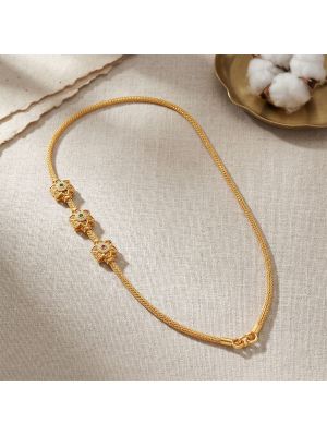 Antique Floral Mugappu Gold Chain