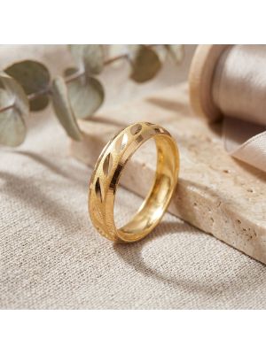 Wedding Leaf Casting Gold Ring