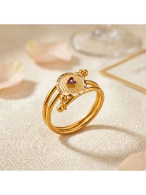 Fancy Minimalist Heart Gold Ring