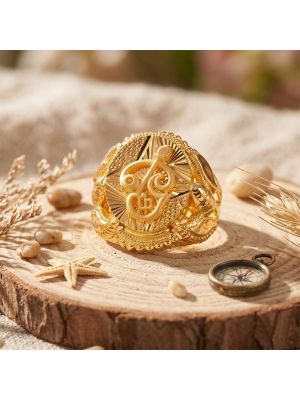 Tamil Devotional Om Signet Gold Ring