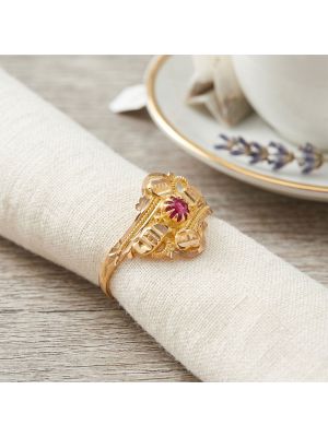 Heritage Textured Shield Gold Ring