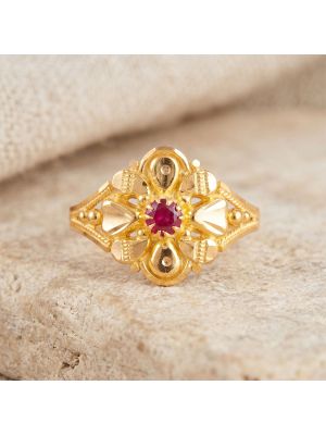 Heritage Bloom Artisan Gold Ring