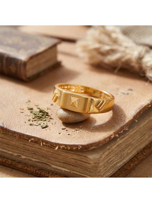 Gents Pyramid Signet Gold Casting Ring