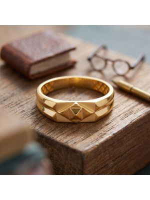 Gents Geometric Pyramid Gold Casting Ring