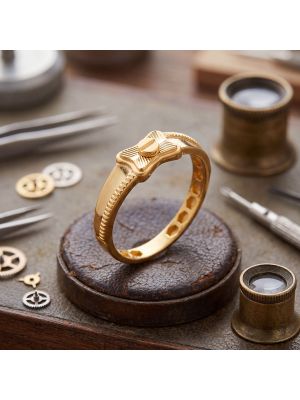 Gents Screw Signet Gold Casting Ring