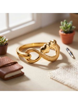 Women's Infinity Heart Gold Casting Ring