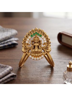 Lakshmi Lotus Throne Gold Ring