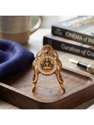 Ornate Gaja Lakshmi Gold Ring