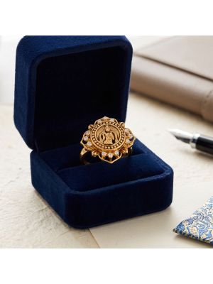 Temple Coin Lakshmi Lotus Gold Ring