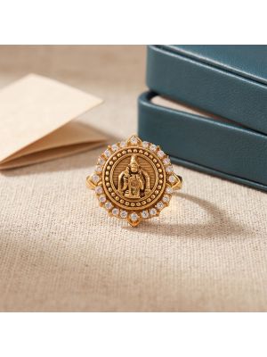 Devi Meenakshi Stones Gold Ring