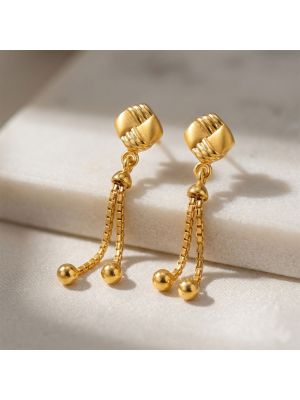 Woven Knot Casting Gold Drops