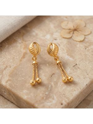 Swirl Leaf Casting Gold Chain Drops