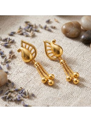 Mayura Paisley Casting Gold Chain Drops
