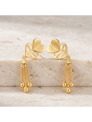 Lovely Heart Casting Gold Chain Drops