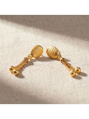 Modern Ripple Casting Gold Chain Drops