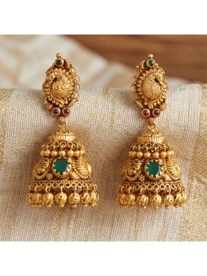 Antique Mayil Jimikki Kammal Gold Earrings