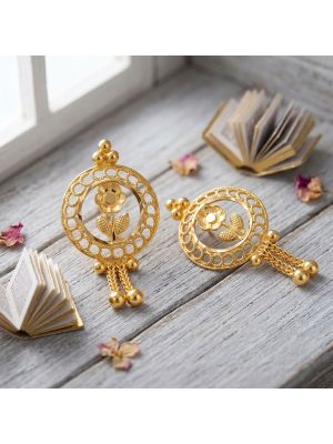 Fancy Blossom Loop Gold Casting Drops