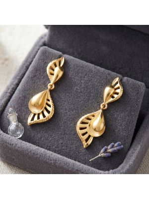 Leaf Paisley Casting Gold Drops