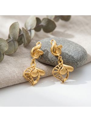 Twisted Rope Dangle Gold Casting Drops