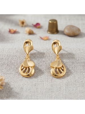 Minimalist Petal Swirl Dangle Gold Drops