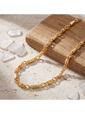 Barrel Textured Casting Gold Chain