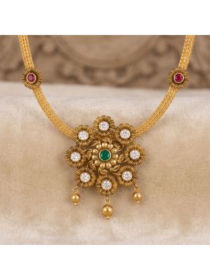 Verdant Sunflower Rope Gold Necklace