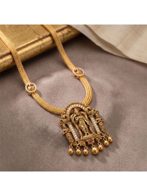 Sacred Meenakshi Temple Arch Gold Necklace