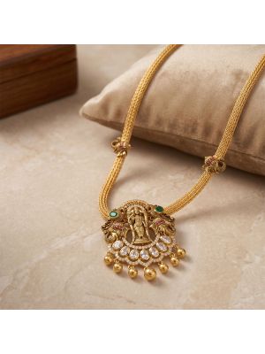 Meenakshi Motif Drops Gold Necklace
