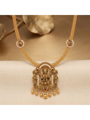 Divine Lakshmi Shrine Rope Gold Necklace